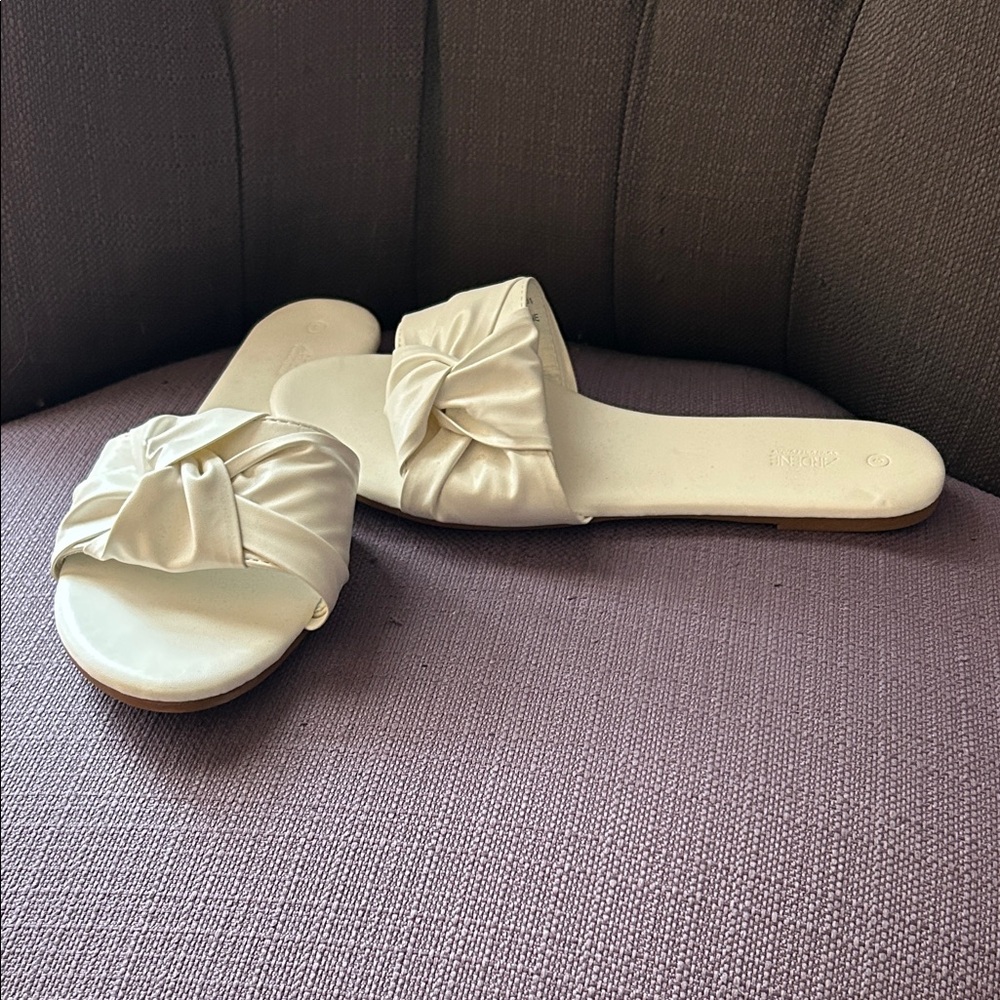 Ardene Cream Women's Knotted Slide Sandals